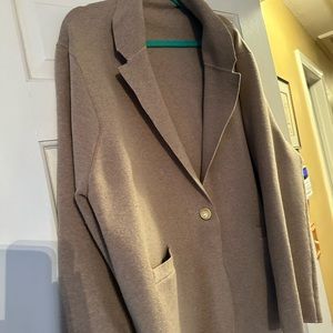 J Crew Camille Shrunken Sweater Blazer with gold button